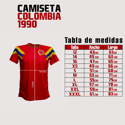 Camiseta Colombia 1990 Roja